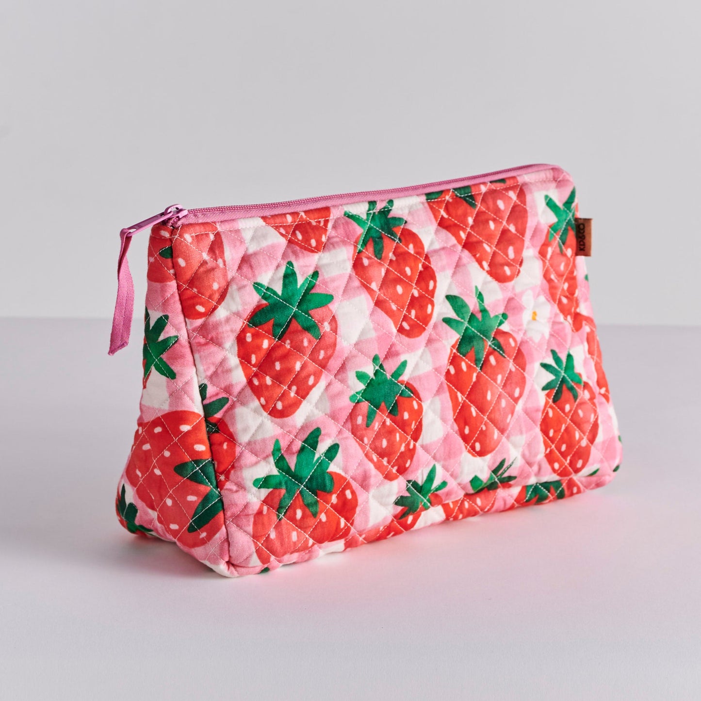 Kip&Co - Strawberry Jam Quilted Cotton Toiletry Purse