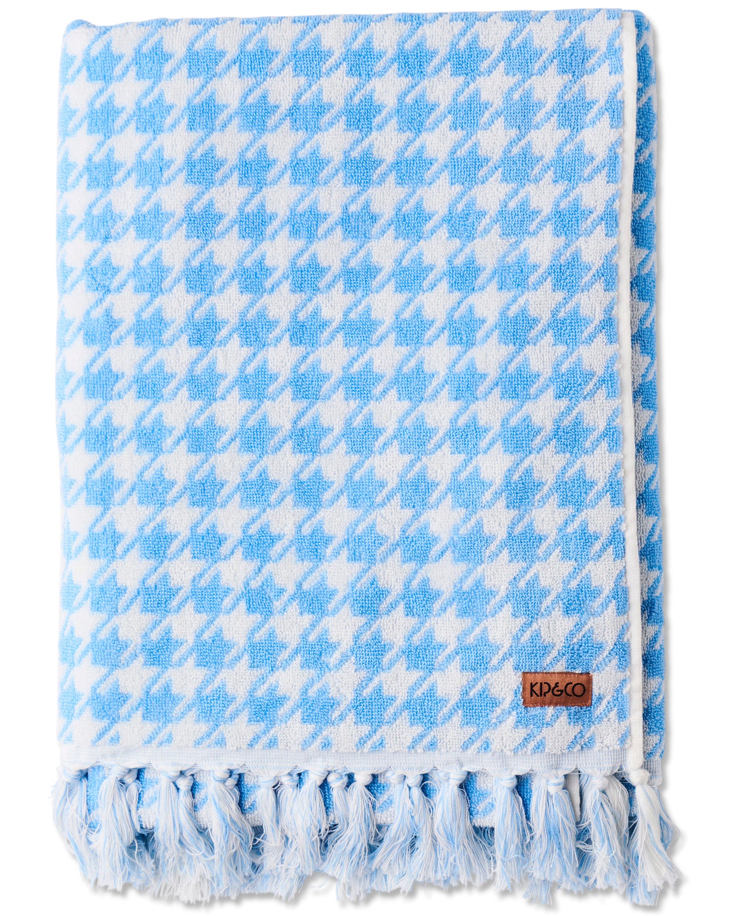 Kip & Co - Houndstooth Blue Terry Bath Sheet