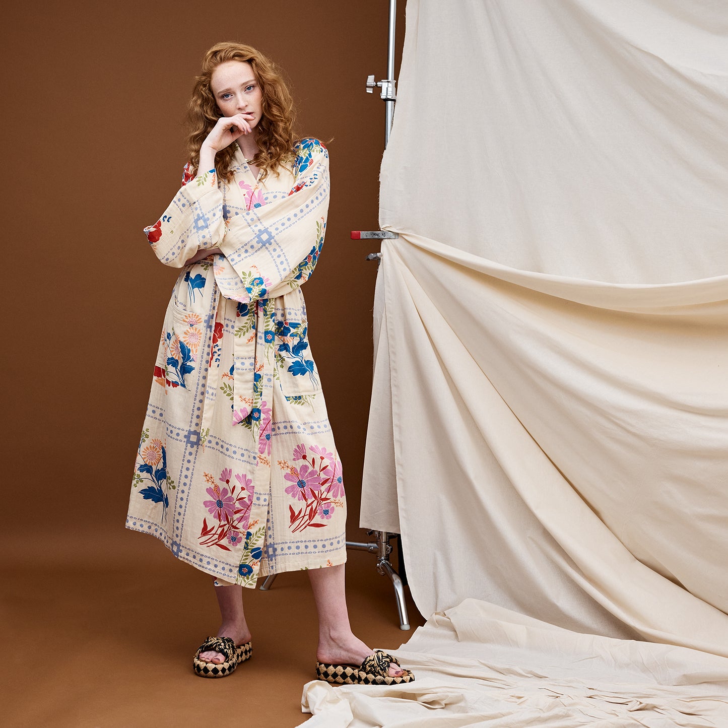 Sage x Clare - Charita cotton robe